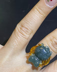 Hello kitty jade ring necklace hadncrafted ade jewelry