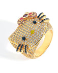 hello kitty big head fully iced diamond ring 3d design benballer rapper cardib travis scott jewelers