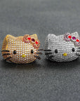 hello kitty big head fully iced diamond ring 3d design benballer rapper cardib travis scott jewelers