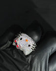 hello kitty big head fully iced diamond ring 3d design benballer rapper cardib travis scott jewelers