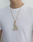 Iced Out OVO owl pendant necklace with free matching chain included. As seen on Drake ifandco custom diamond necklace buy ovo merch drake concert