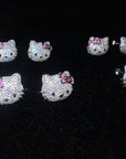Sanrio HELLO KITTY diamond fully iced stud earring custom benballer ifandco kylie jenner travis cardi b