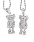 bape kaws originalfake 3D figure pendant necklace chain diamond ben baller vvs gold