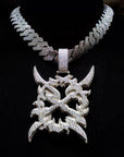 Playboi Carti YVL chain,Ken Carson teen x diamond pendant neckace chain fully iced out YVL pendant, Young Vamp Life jewelry, iced out hand sign necklace, hip hop diamond pendant