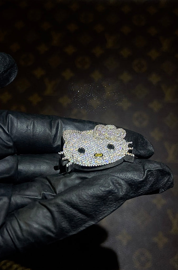 toxicfairy toxiicfaiiry hello kitty cuban links chain diamond necklace choker charm