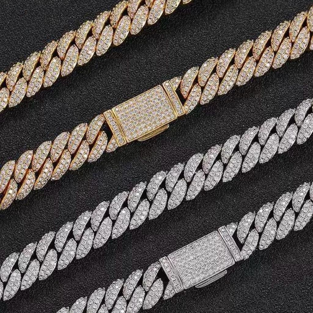Fully iced 3D Bubble 10mm diamond cuban link necklace chain Yellow Gold high end fine jewelry ifandco jewelers travis scott