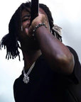 Playboi Carti YVL chain,Ken Carson teen x diamond pendant neckace chain fully iced out YVL pendant, Young Vamp Life jewelry, iced out hand sign necklace, hip hop diamond pendant