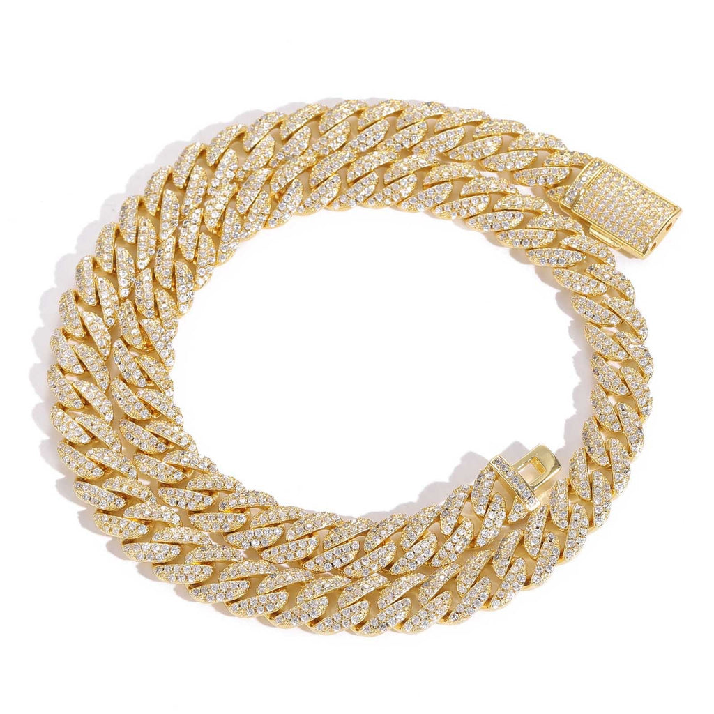 Fully iced 3D Bubble 10mm diamond cuban link necklace chain Yellow Gold high end fine jewelry ifandco jewelers travis scott