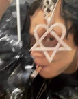 Trippie Redd Heartagram fully iced diamonds pendant necklace chain