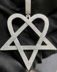 Trippie Redd Heartagram fully iced diamonds pendant necklace chain