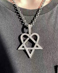 Trippie Redd Heartagram fully iced diamonds pendant necklace chain