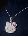 hennessy carolina cardi b sister hello kitty fully iced diamond necklace chain buy now custom jewelers