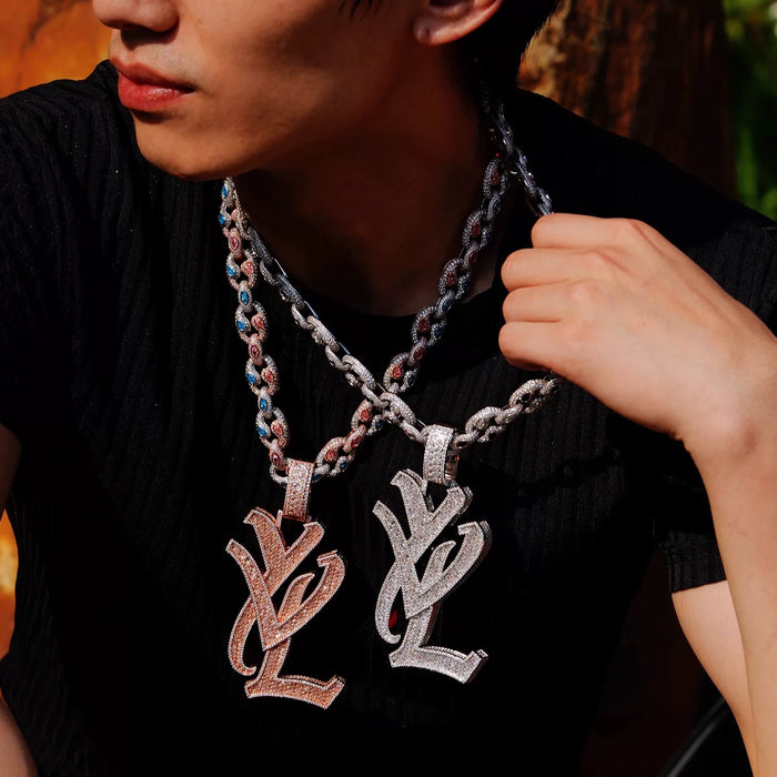 playboi carti yvl YOUNG VAMP LIFE custom necklace chain diamond exact design infinity link cuban link neclace chain diamonds