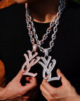 playboi carti yvl YOUNG VAMP LIFE custom necklace chain diamond exact design infinity link cuban link neclace chain diamonds