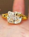 Hello Kitty lab cut diamond ring - Yellow gold