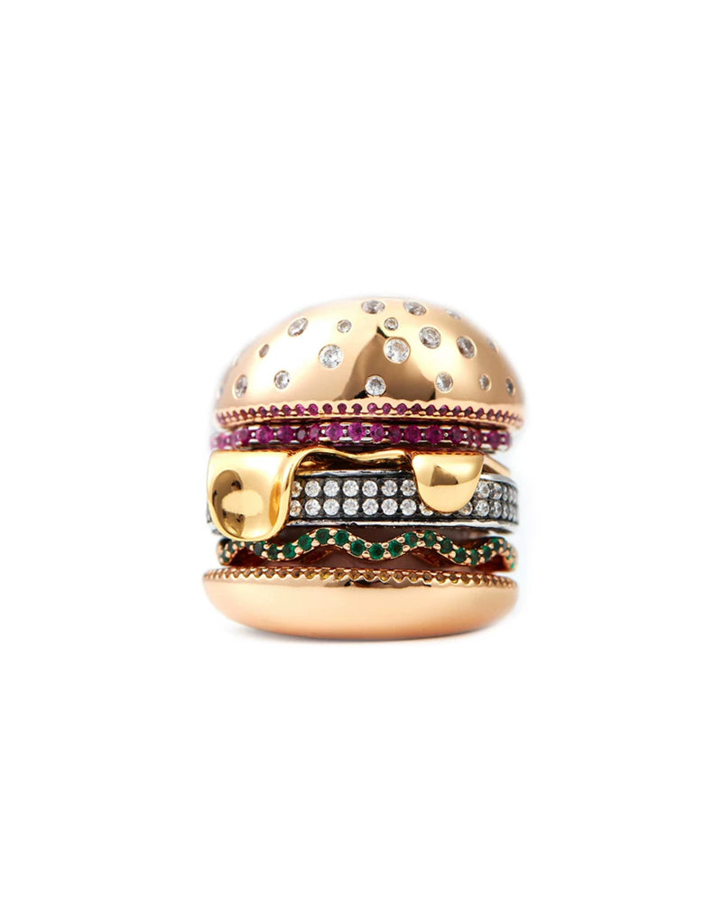 hamburger ring nadine as seen on Nigo in multicolored vvs diamond ifandco