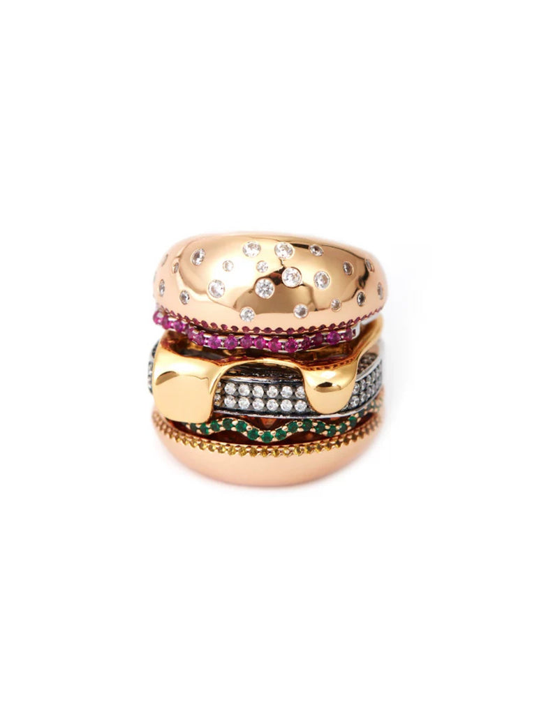 hamburger ring nadine as seen on Nigo in multicolored vvs diamond ifandco