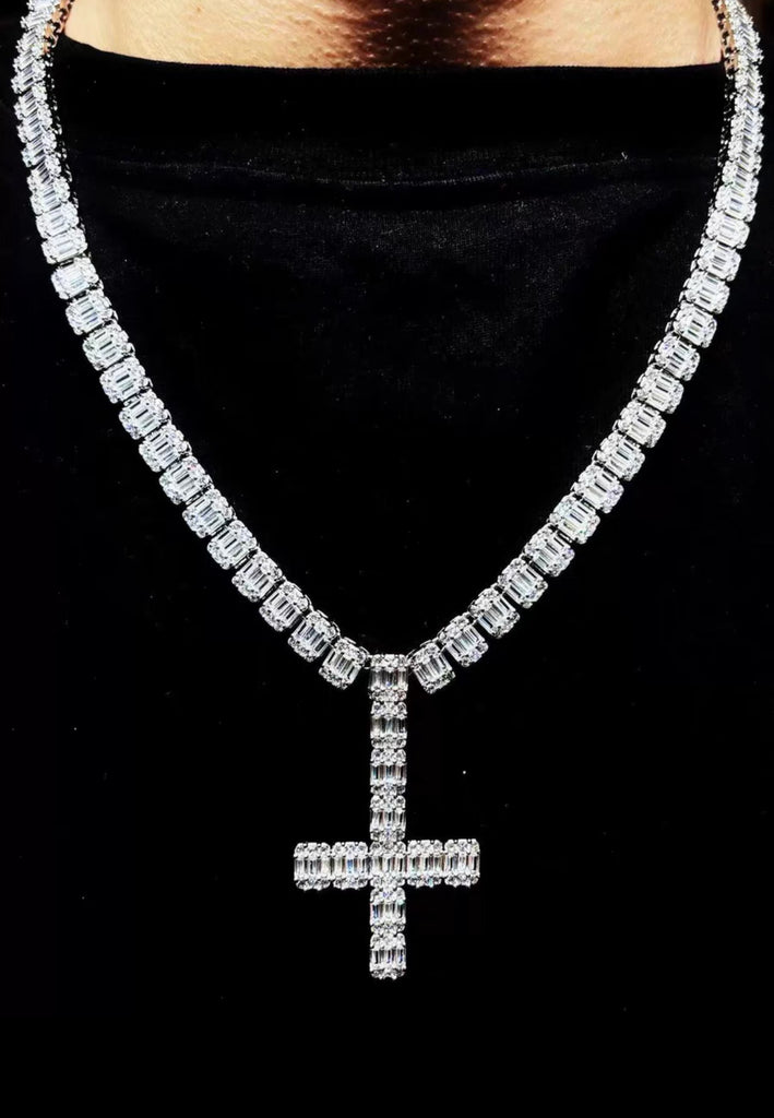 ken carson upside down cross diamond necklace a great chao album cover trump buy now gifted by YVL Playboi Carti