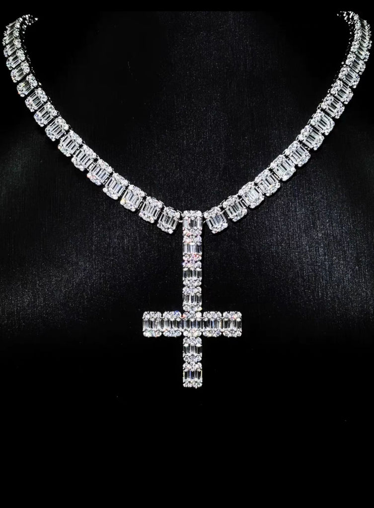 ken carson upside down cross diamond necklace a great chao album cover trump buy now gifted by YVL Playboi Carti