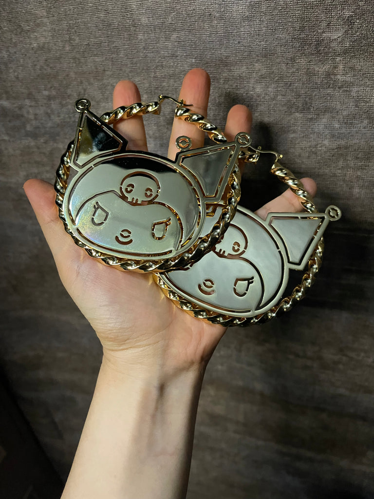 custom name letter earrings kuromi bamboo hoop earrings buy now hello kitty hoop earrings ghetto earrings 10k 14k betty boops