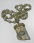 kanye west ye jesus piece pearl necklace diamond iced out enamel face 1989 buy rare limited