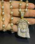 kanye west ye jesus piece pearl necklace diamond iced out enamel face 1989 buy rare limited