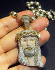 kanye west ye jesus piece pearl necklace diamond iced out enamel face 1989 buy rare limited
