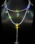 playboi carti birthday rosary diamond upside down cross st.peter tennis link necklace chain drake diamond necklace