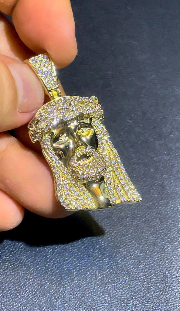 ifandco jesus piece pendant necklace free chain diamond vvs gold price silver