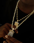kanye west ye jesus piece pearl necklace diamond iced out enamel face 1989 buy rare limited
