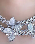 12mm miami cuban link butterfly choker diamond kylie jenner stormi playboi carti