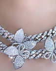 12mm miami cuban link butterfly choker diamond kylie jenner stormi playboi carti