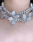 12mm miami cuban link butterfly choker diamond kylie jenner stormi playboi carti