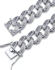 Hip Hop Jewelry 14K Gold 925 Silver Plated Iced out VVSMiami Baguette Cuban Chain Necklace for Men affordable shopgld
