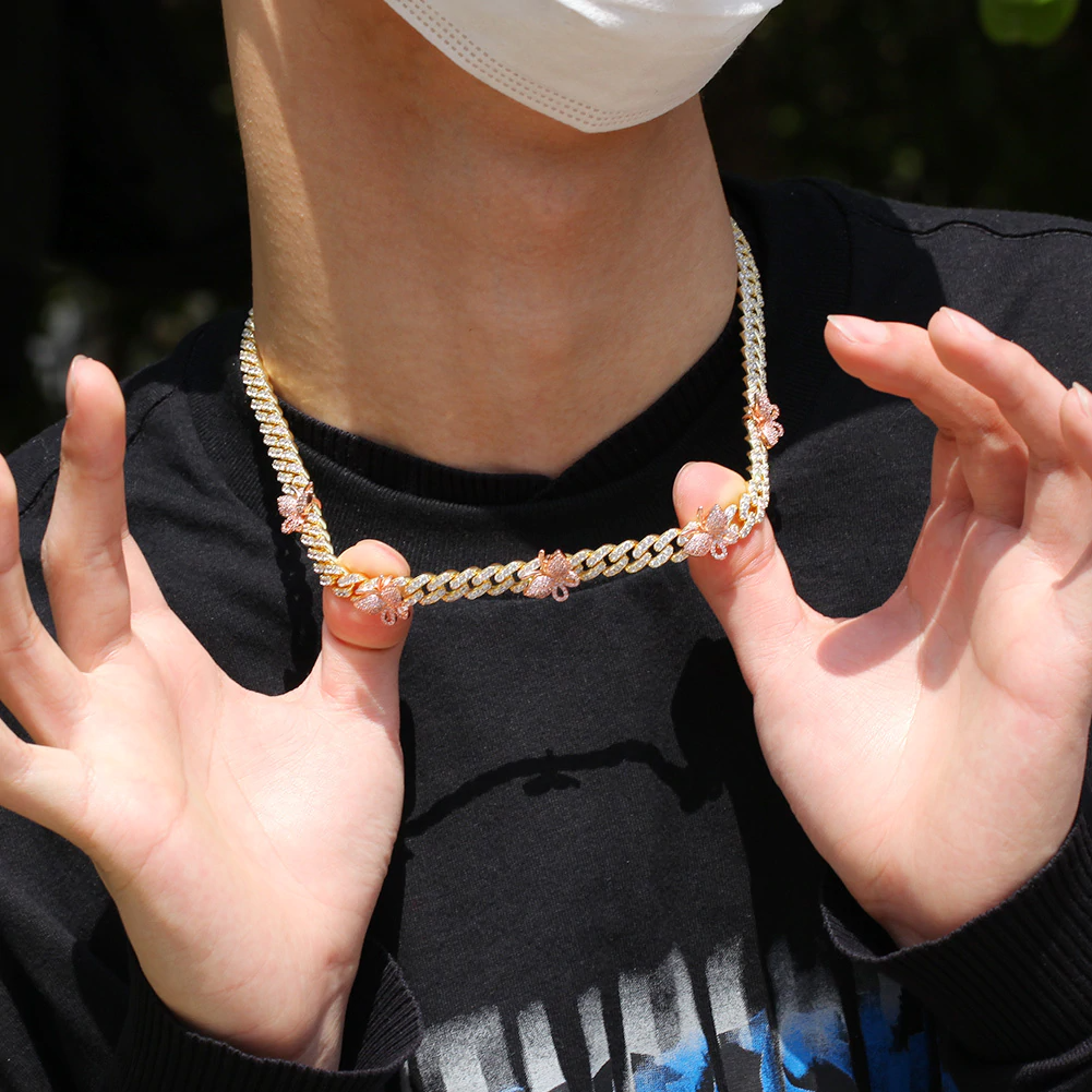 9mm miami cuban link butterfly choker diamond kylie jenner stormi travis scott