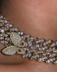 12mm miami cuban link butterfly choker diamond kylie jenner stormi playboi carti