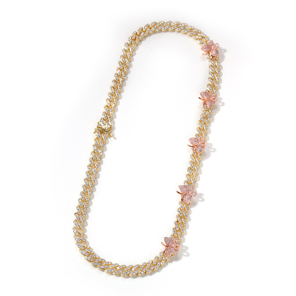 9mm miami cuban link butterfly choker diamond kylie jenner stormi travis scott