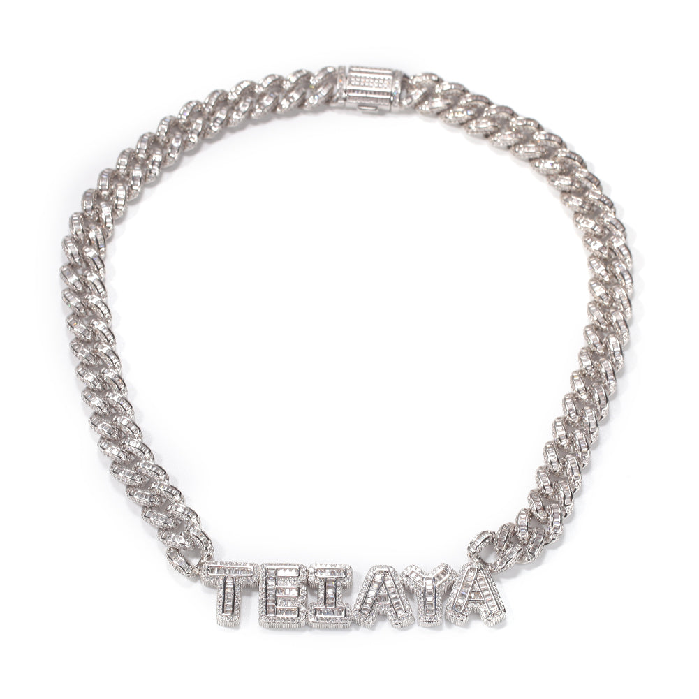 miami cuban links baguette custom a-z letter shopgld ifandco hip hop jewelery bracelet