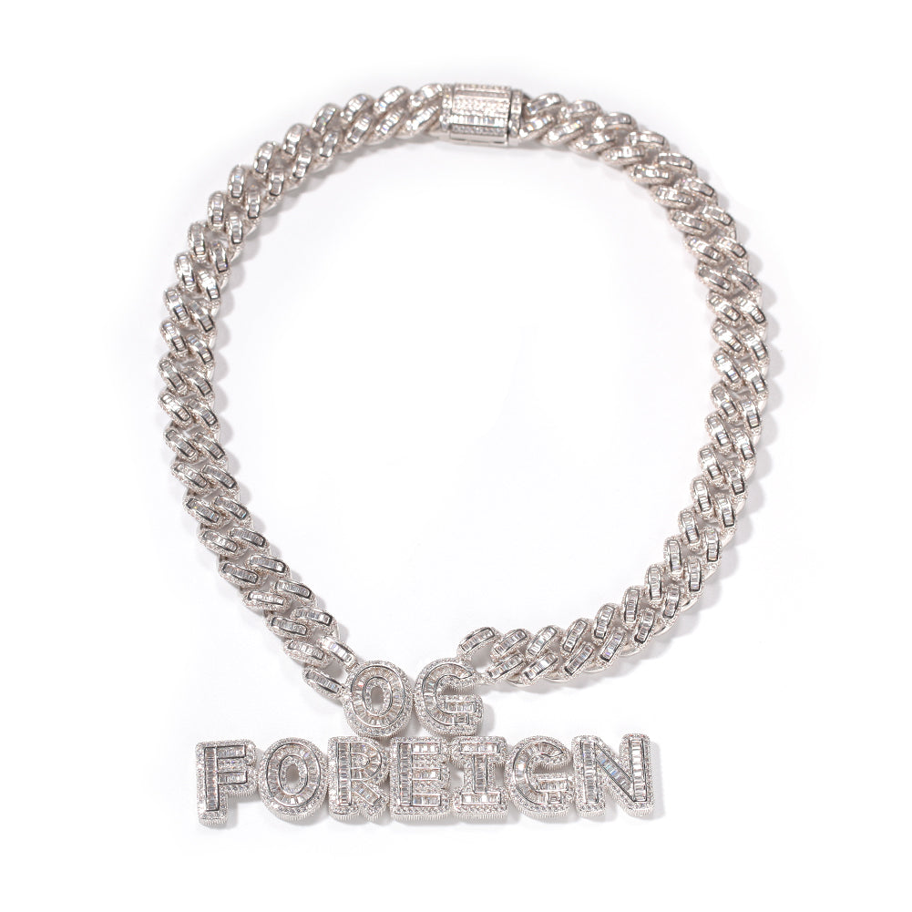 miami cuban links baguette custom a-z letter shopgld ifandco hip hop jewelery bracelet