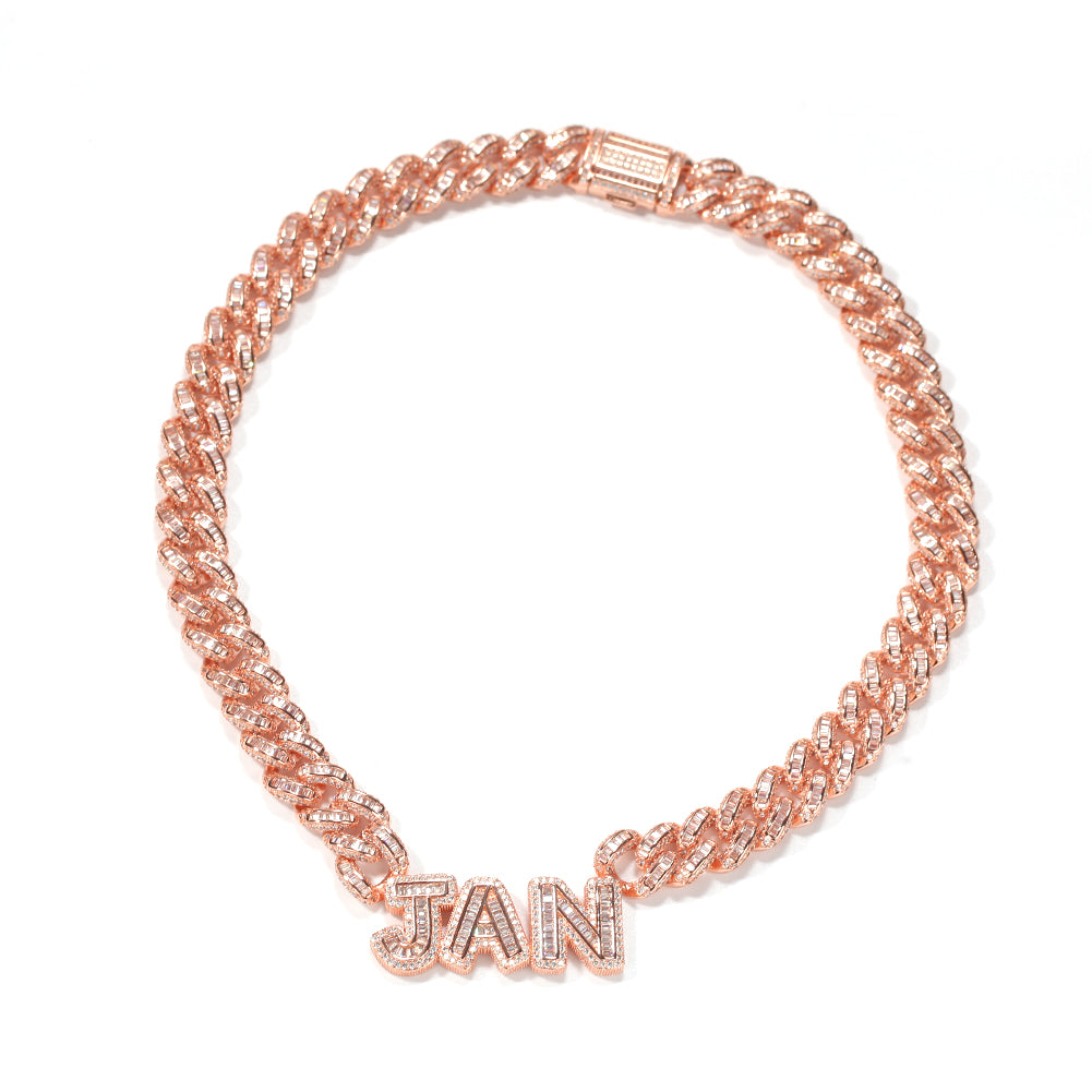 miami cuban links baguette custom a-z letter shopgld ifandco hip hop jewelery bracelet