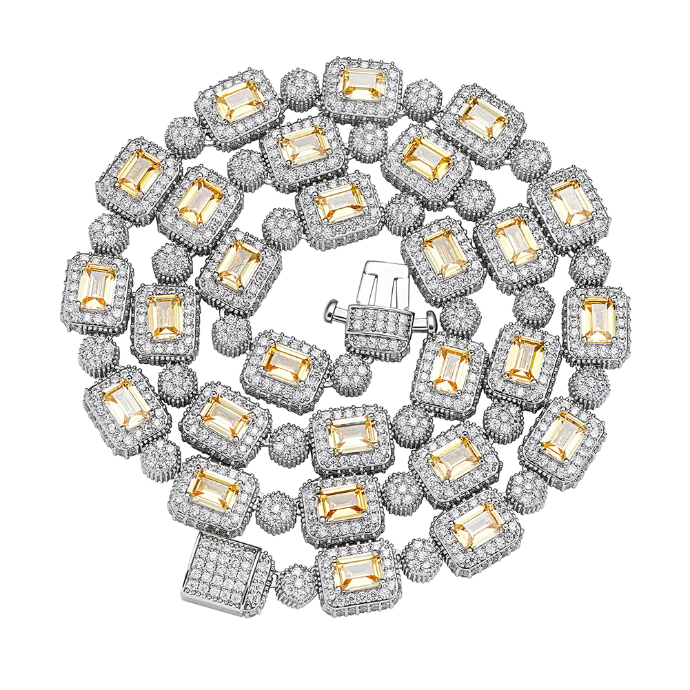 A$AP ROCKY tyler travis scott canary fully iced diamond necklace tennis links ifandco