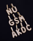 A-Z Small Bubble Letters Necklaces & Pendant Custom Name Charm For Gold Silver Hip Hop Jewelry Cuban chain