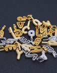 A-Z Small Bubble Letters Necklaces & Pendant Custom Name Charm Gold Silver Hip Hop Jewelry Cuban chain