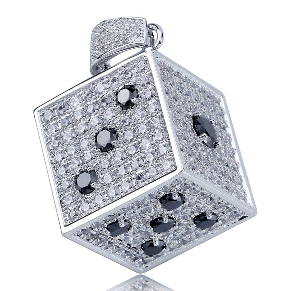fully iced out dice diamond vvs pendant necklace chain jacob ifandco