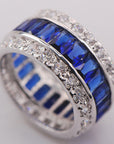 multicolored gemstone ring princess cut vvs affordable hip hop jewelry