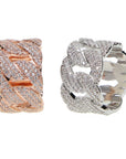 Baguette Miami Cuban link ring yellow gold silver ifandco vvs diamond affordable hip hop jewelry