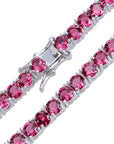 ruby tennis link chain necklace bracelet vvs princess cut diamond shopgld yellow gold white gold