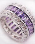 multicolored gemstone ring princess cut vvs affordable hip hop jewelry