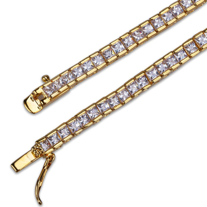 tennis link 4mm bracelet princess cut diamond chain bracelet shopgld