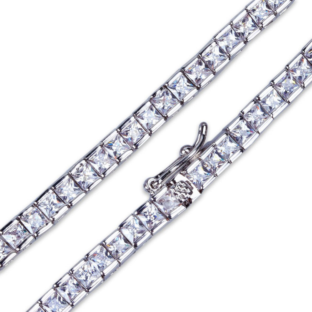 tennis link 4mm bracelet princess cut diamond chain bracelet shopgld